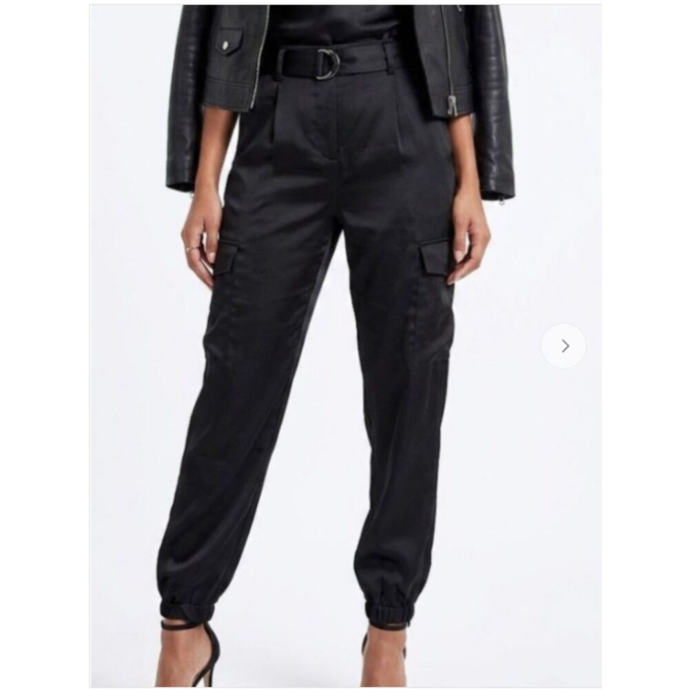 Sanctuary Size 30 Women's Black Cargo Saten Jeans